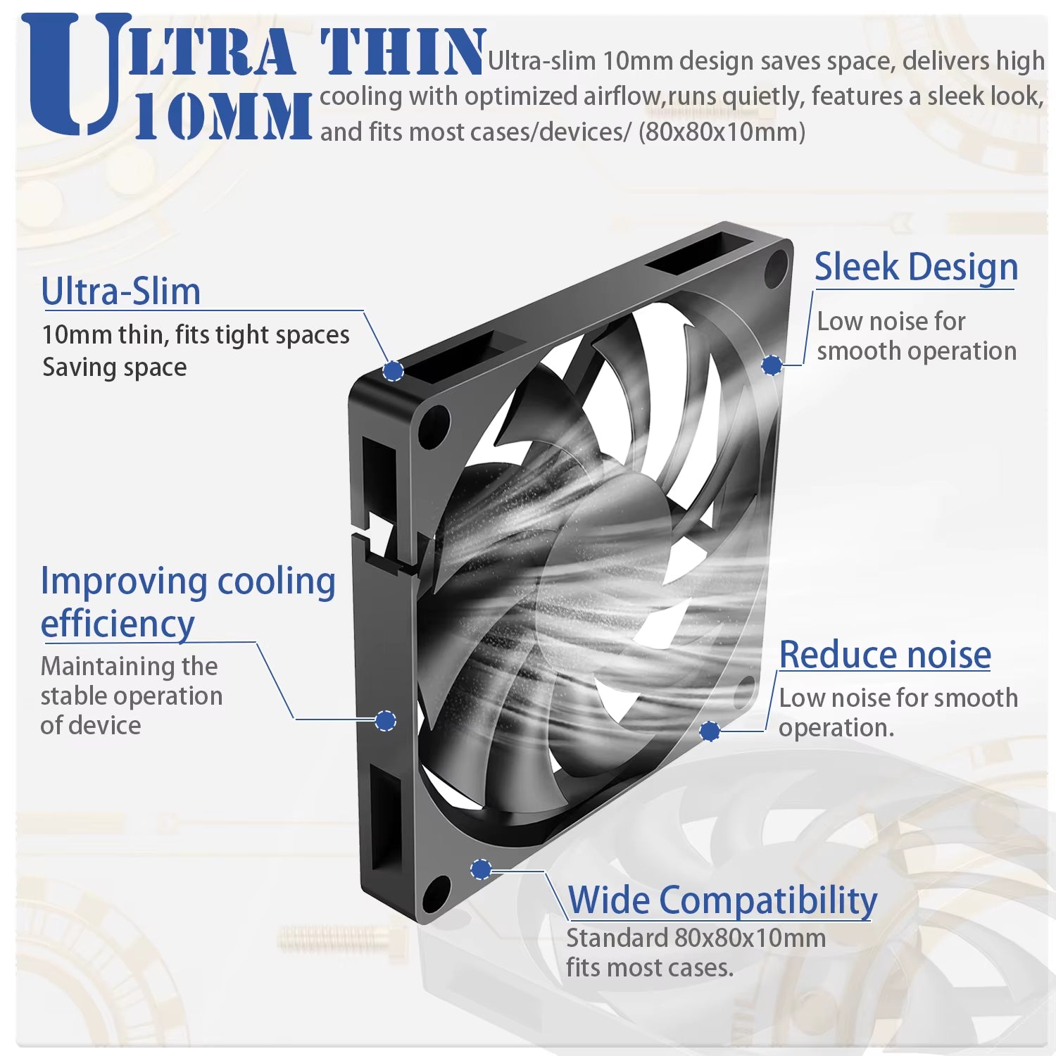 80MM Fan 5V USB Fan 80X80X10Mm 8Cm DC 5V 12V 24V 8010 Fan Brushless Cooling Cooler PC Fan Computer Case Fan Cooler