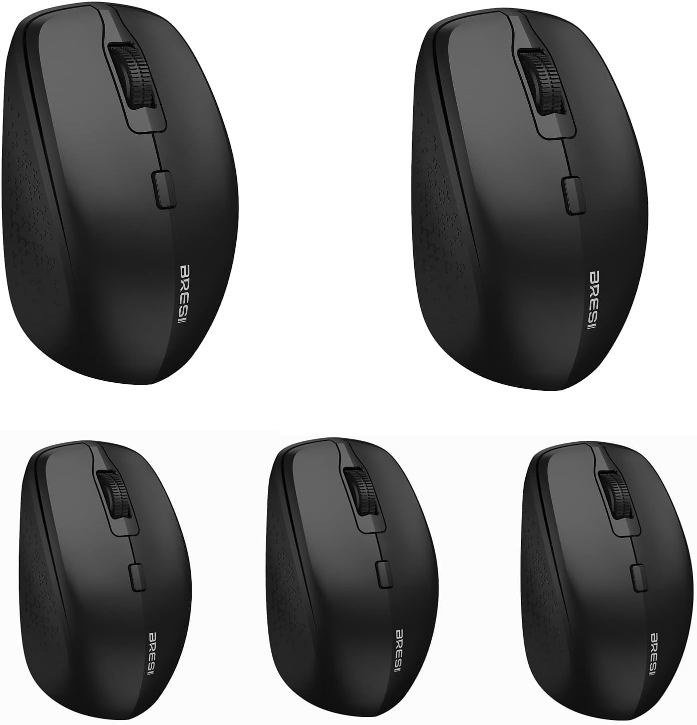 Wireless Mouse for Laptop Portable Mouse with Mouse Pad 2.4G/BT Ergonomic for Right or Left Hand Use 3 Adjustable DPI and USB Nano Receiver for PC Notebook Desktop Computer Mac (5Pack)