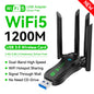 1200Mbps Wifi USB Adapter Dual Band 2.4G+5Ghz Wi-Fi Dongle 4 Antenna 802.11AC USB3.0 High-Speed Wireless Card Receiver Pc/Laptop